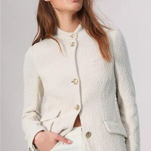 NWT rag & bone Slade Italian Bouclé Cotton Tweed Blazer in Ecru Size 6